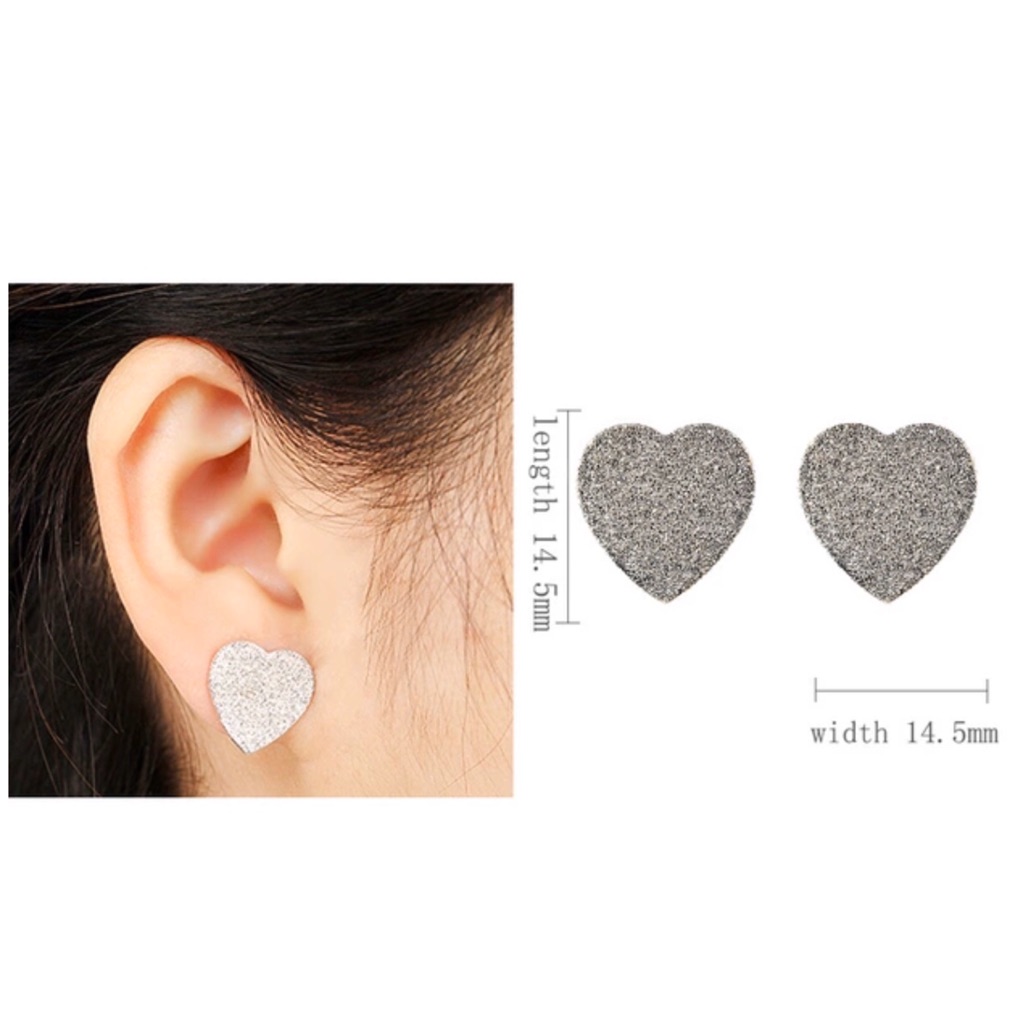 New Trendy Earrings Silver Hearts